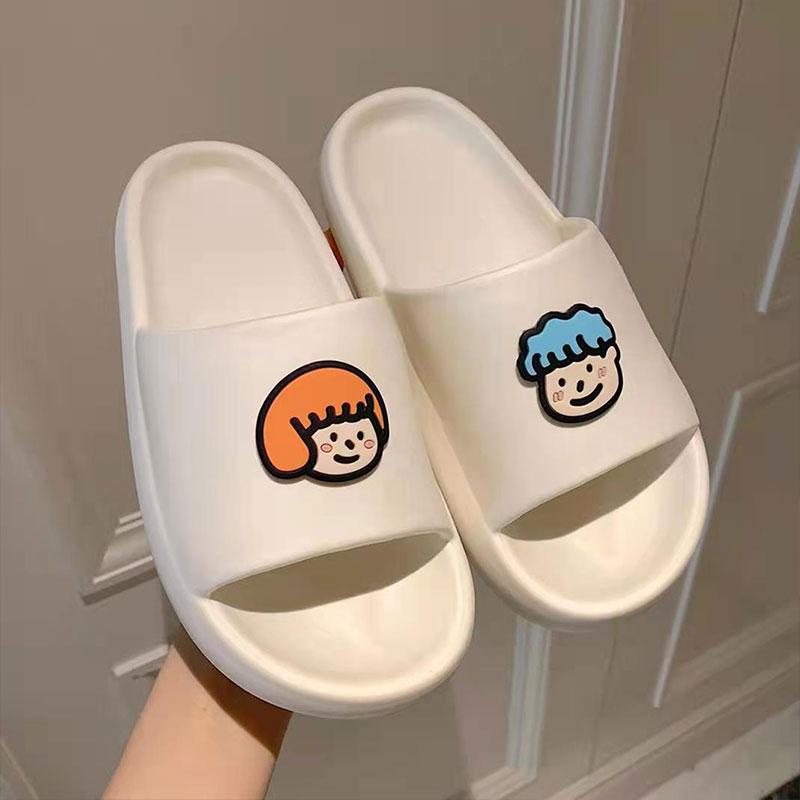 Couple Ins Wear Thick Bottom Slippers Ladies Summer Indoor Household Non-slip Bath Flip-flops Men's and Women's Same Style Sandals and Slippers