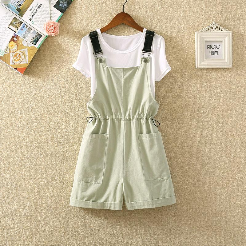 Wide Leg Strap Shorts Women Spring and Summer New Korean Style Loose and Cute Workwear Jumpsuit