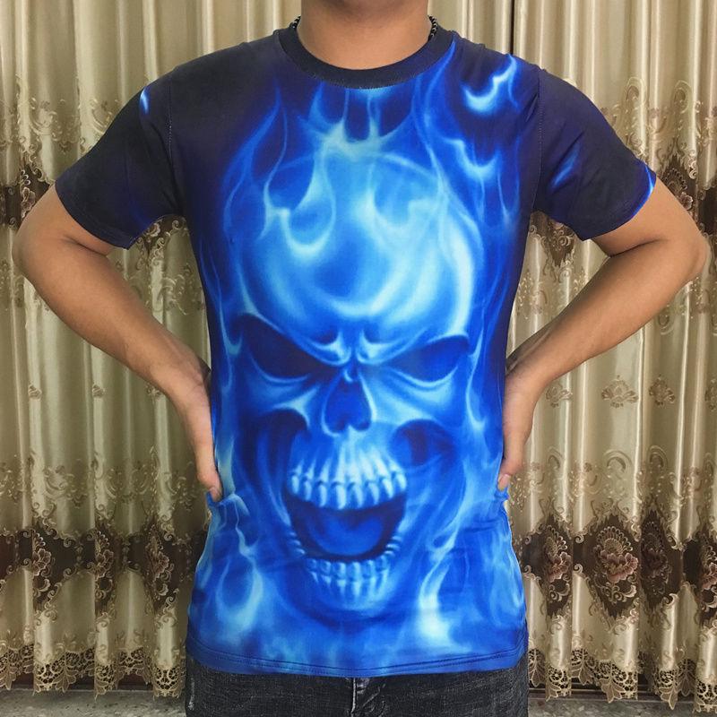 Men's clothing summer 3D digital printing T-shirt male personality short-sleeved T-shirt large size