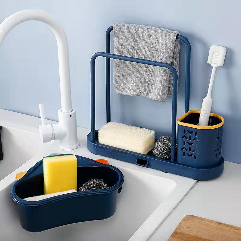 Drain Rack Hanging Dish Cloth Rag Shelf Kitchen Supplies Scouring Arrangement Shelf Sink Storage Rack Home Organizer Towel Rack