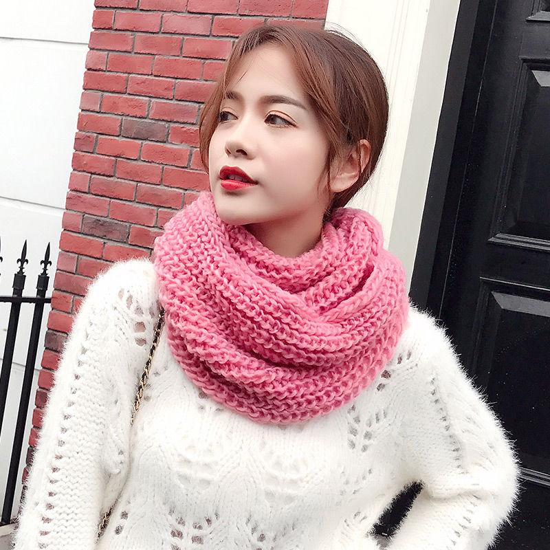 Solid Color Women Winter Warmer Cotton Knit Neck Circle Scarfs Shawl Wraps Loop Vogue