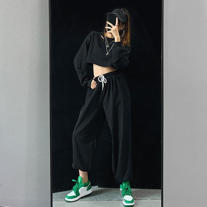 WTEMPO Casual Joggers Women Hip Hop High Waist Baggy Sweatpants Running Jogging Sport Pants Trousers Streetwear