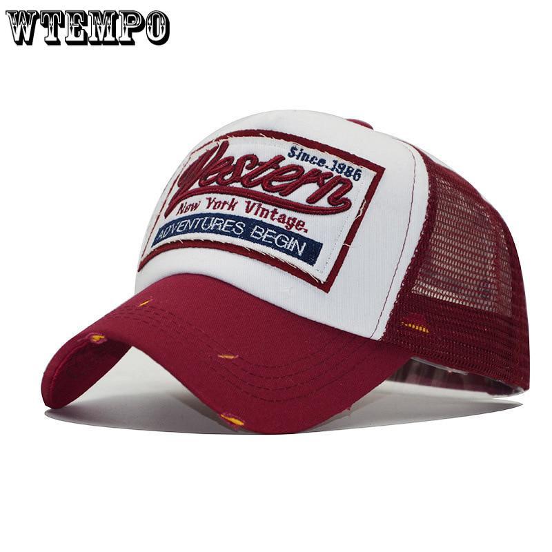 Wtemposummer Baseball Cap Embroidery Mesh Cap Hats For Men Women Gorras Hombre Hats Casual Hip Hop C