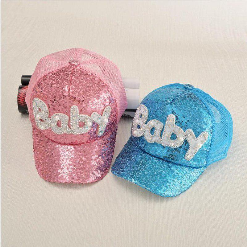 Baby Children Sun Hat Summer Baby Baseball Letter Baby Sequined Cap Baby Boy Girls Children Sun Hat