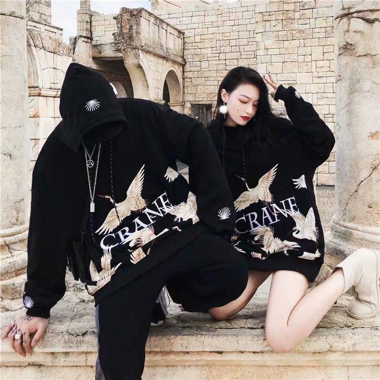 Lovers Wear Autumn Hooded Plus Fleece Sweatshirt Men and Women Oversize Hoodies Hip-hop Top Coat Unisex