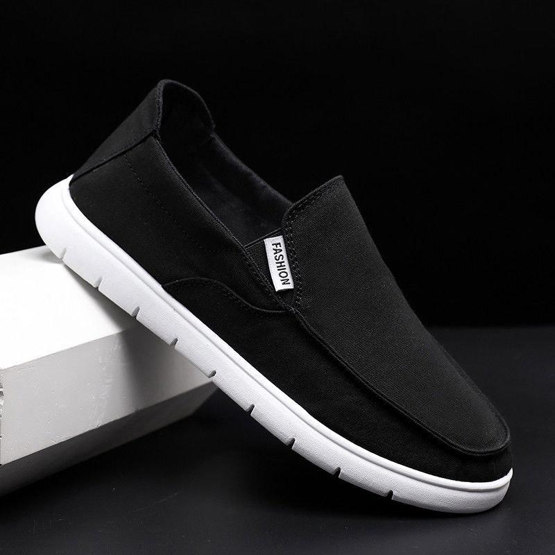 Spring Summer Cloth Shoes Peas Shoes Men's Casual Shoes Lazy One-pedal Canvas Shoes Wild Men's Shoes