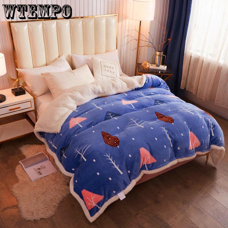 Winter Thick Double Layer Lamb Wool Multifunctional Blanket Duvet Cover Blanket Single Sheet Flannel Duvet Cover Warm Travel Blanket Zipper Bedspread