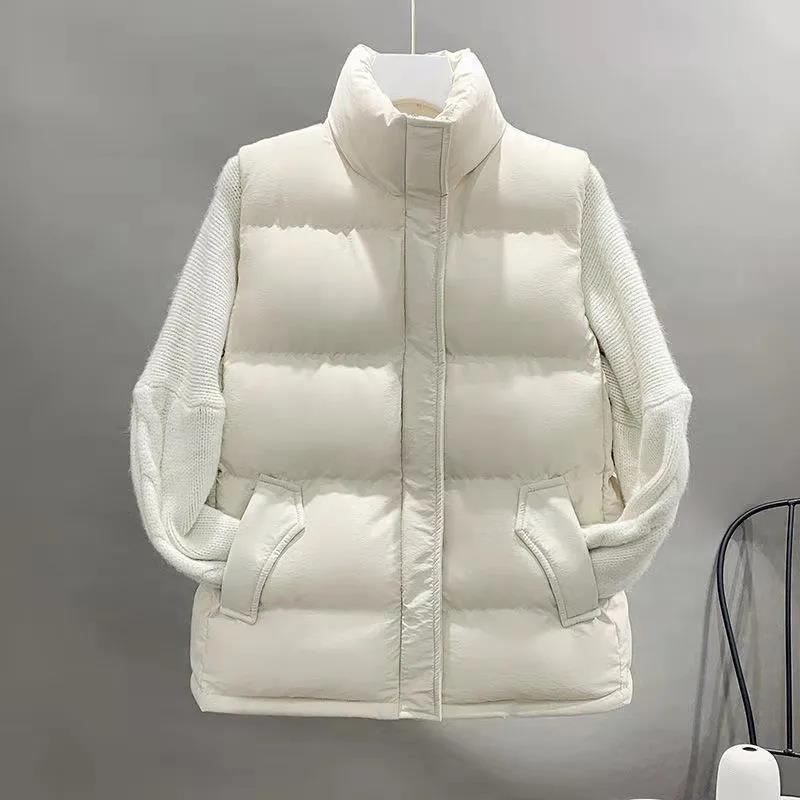 Women's Vest Autumn Winter 2021 Loose Versatile Down Cotton Vest Warm Sleeveless Loose Casual Stand Collar Short Female Padded Jacket Outerwear