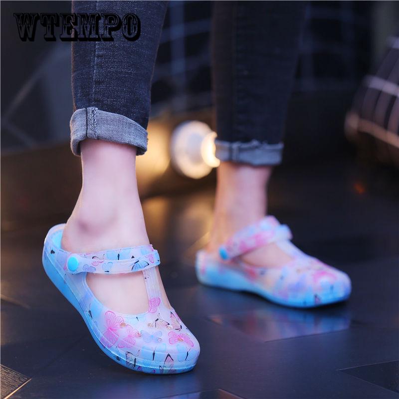 New Summer Print Female Beach Shoes Female Slippers Summer Hole Shoes Women's Shoes