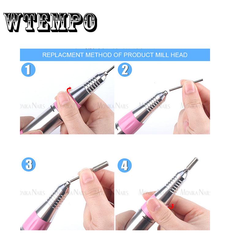 1PC Professional Nail Electric Polisher Grinding Glazing Machine File Manicure Nail Drill Bits Set