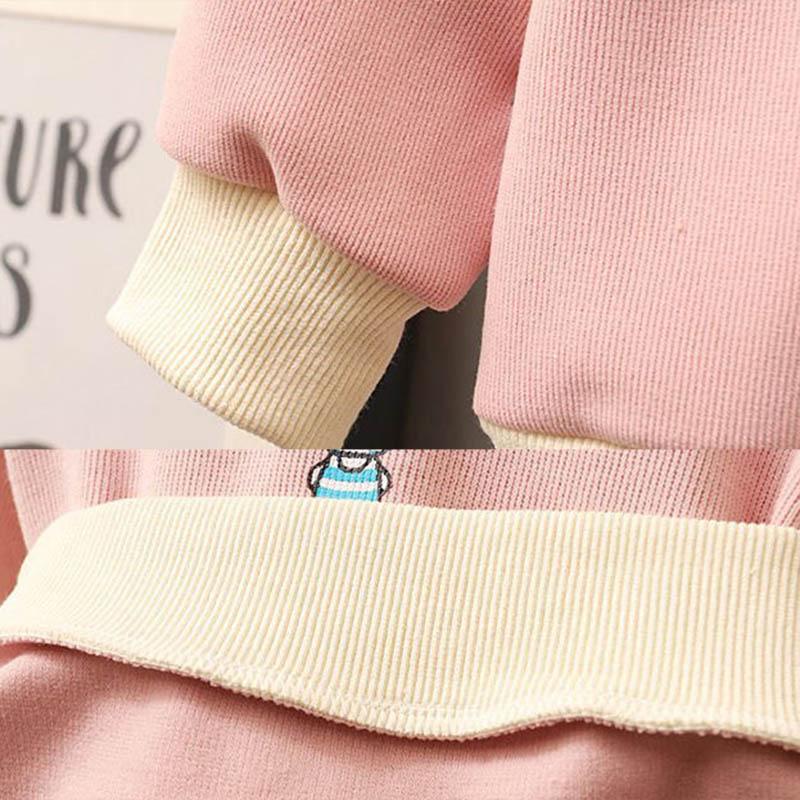 Spring and Autumn Suit Children's Clothing Girls Pullover Hooded Sweater Children's Baby Fashion Print Stitching Little Girl Clothes Two-piece Set