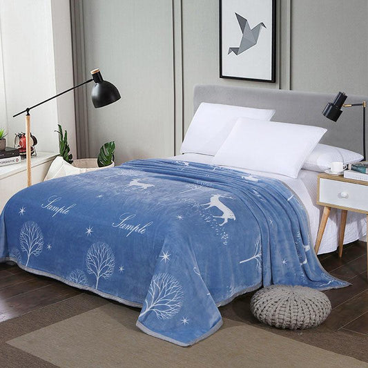 Coral Fleece Blanket Sheet Short Fleece Blanket Double-sided Fleece Single-piece Bedding Winter Fluffy Double-Fleece Flannel Warm Sheet