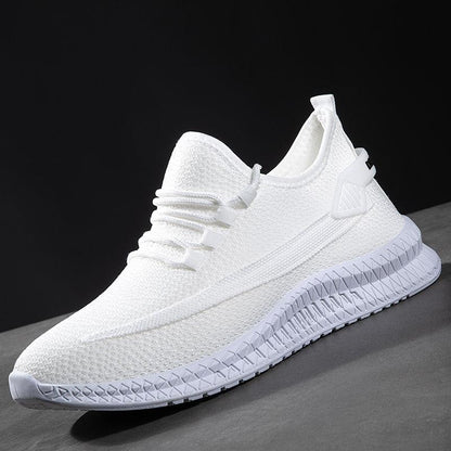 Men's White Shoes Summer Deodorant Breathable Non-slip Wear-resistant Soft Sole Shallow Mouth Casual Net Shoes