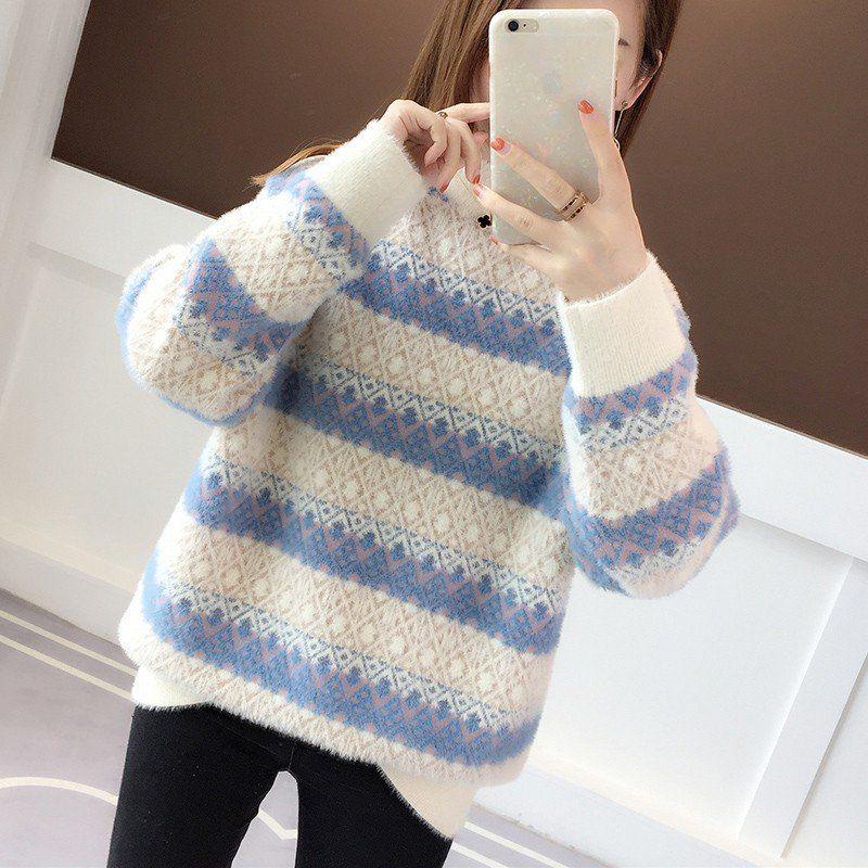 Women Oversized Knitted Sweater Batwing Sleeve Pullover Loose Outwear Tops