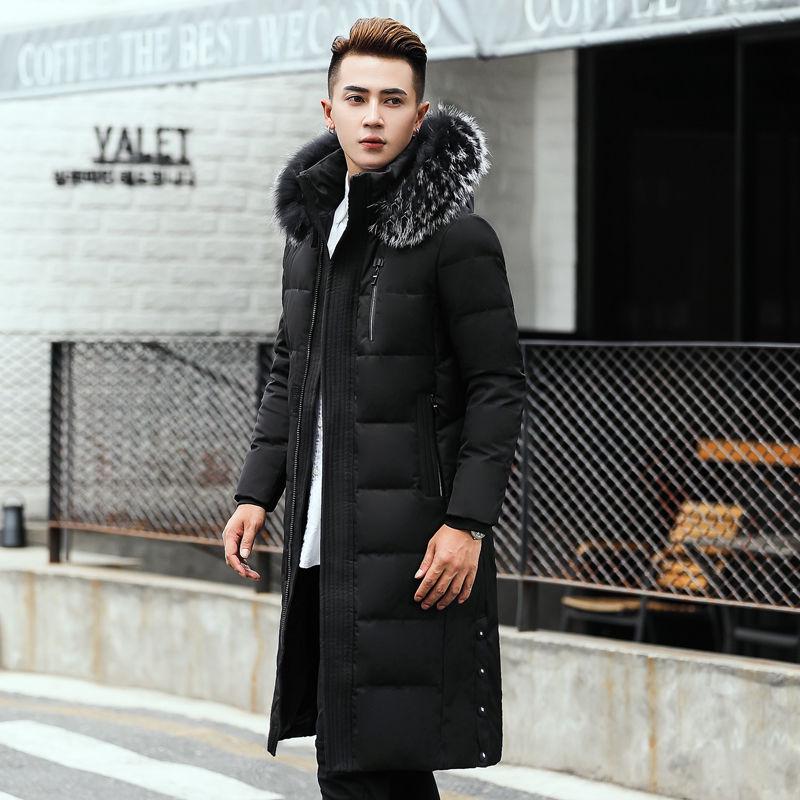 Large size Down jacket Trend Leisure Men's clothes Winter Medium and long section Cotton clothing