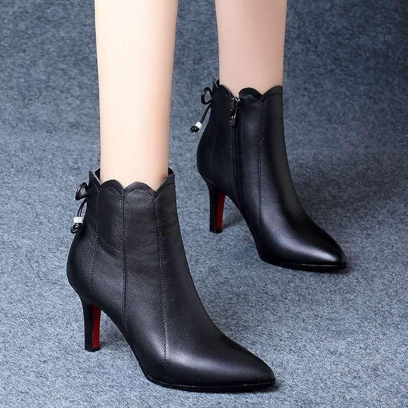 High Heels Women Boots Pointed Footwear Fashion Party Female Boot Warm Shoes Woman Winter