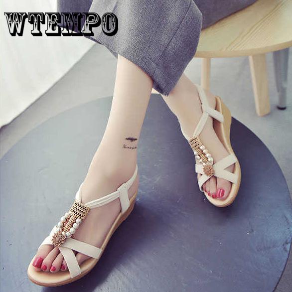 Women Fashion Comfortable Sandals Flat Shoes Summer Beach Roman Sandals