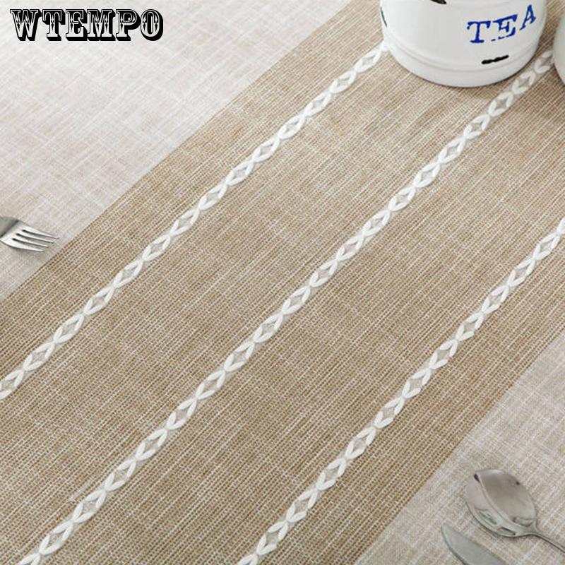 Padded Waterproof Coffee Table Restaurant Tablecloth Coffee Table Striped Tablecloth Fabric