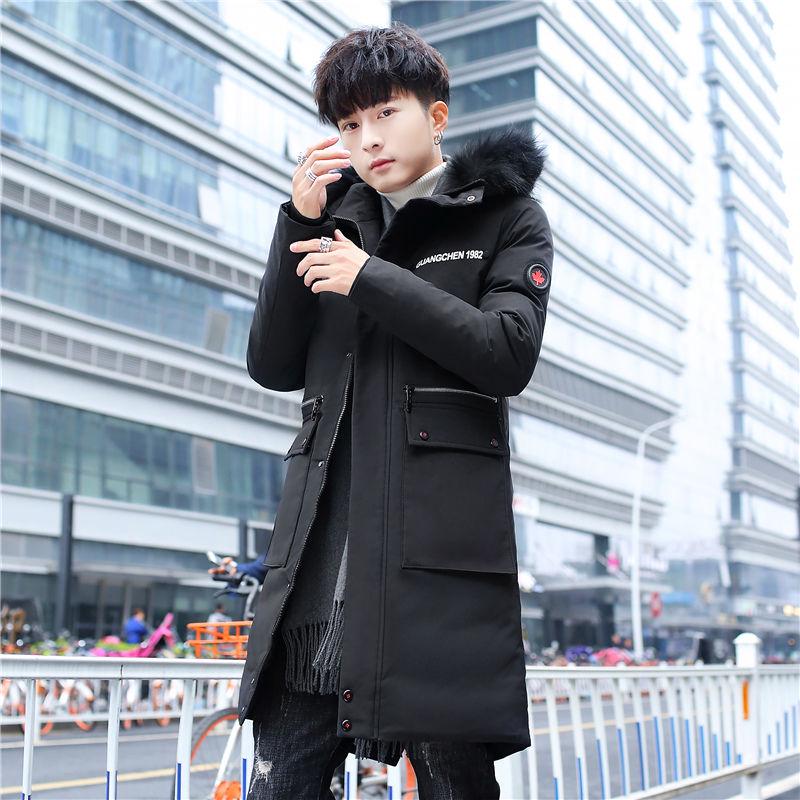 Down jacket Trend Men's clothes  Winter Medium and long section Leisure Cotton clothing Large size