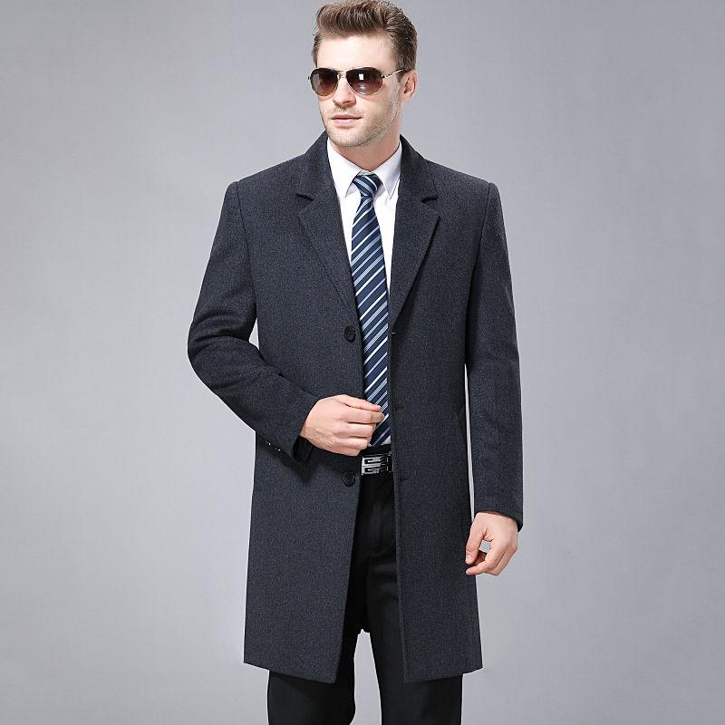 Medium and long section Woolen coat  Large size Windbreaker Men's clothes Autumn And Winter