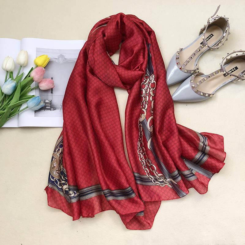 Silk Scarves Ladies Scarf Women Elegant Shawl Scarves Girls Foulard Satin Clothing Accessories