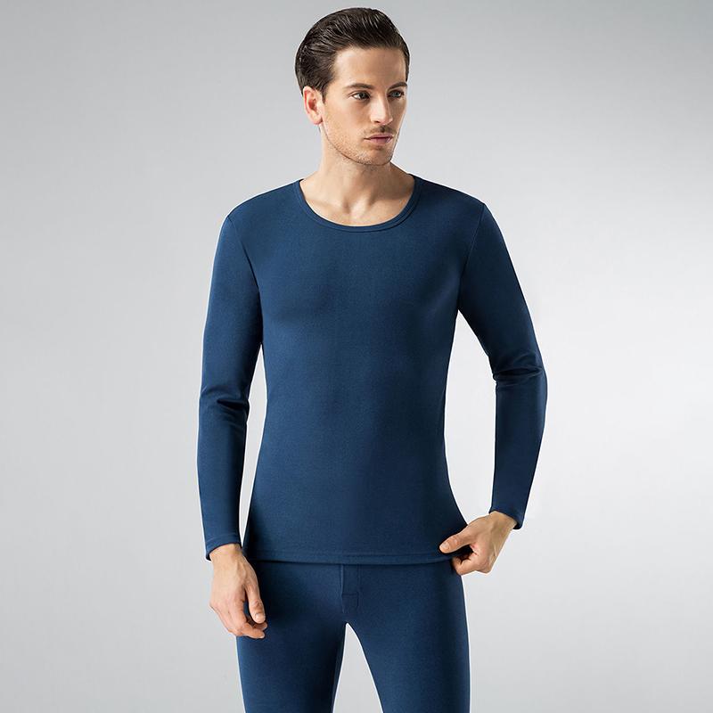 Men Winter Thermal Underwear O-neck Male Autumn Tight Suit Thicken Windproof Comfortable Soft Lining Long Sleeve High Elasticity Slim Spring Pajamas