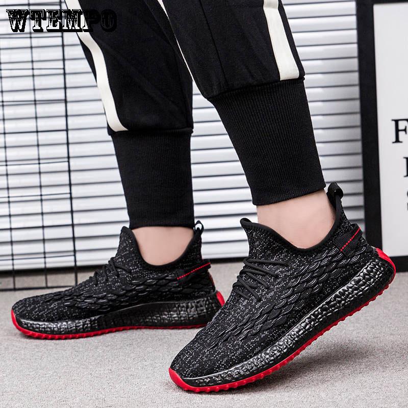 Men Sneakers Fly Woven Breathable Shoes  Casual Sports Shoes Lightweight Running Shoes