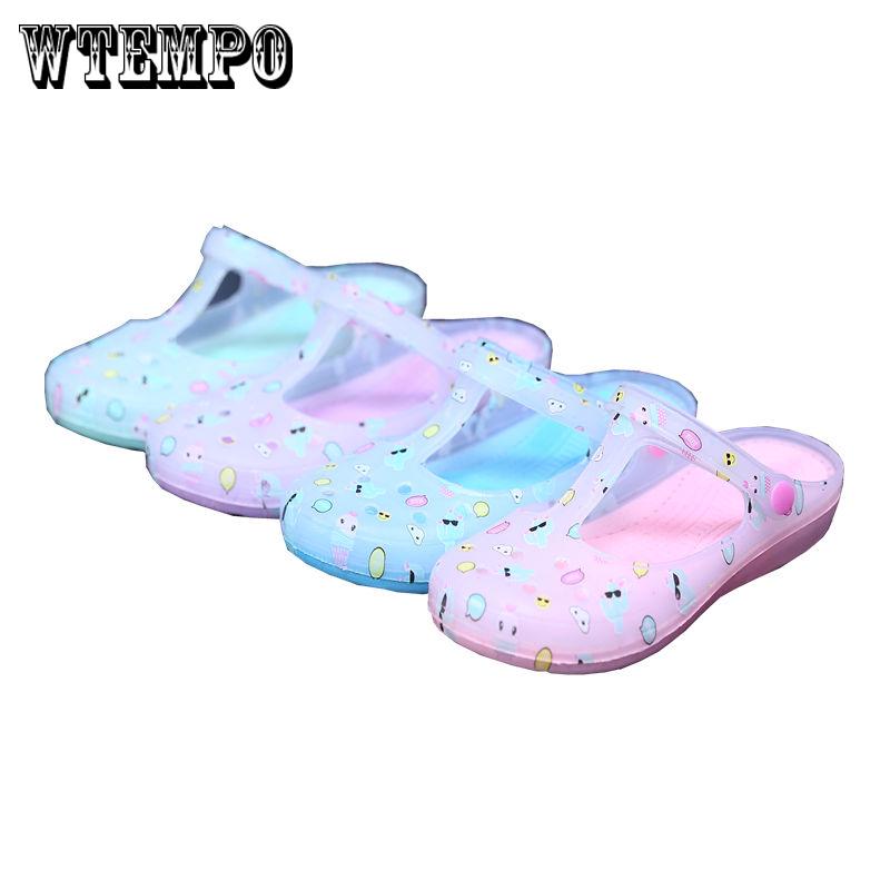 New Summer Print Female Beach Shoes Female Slippers Summer Hole Shoes Women's Shoes