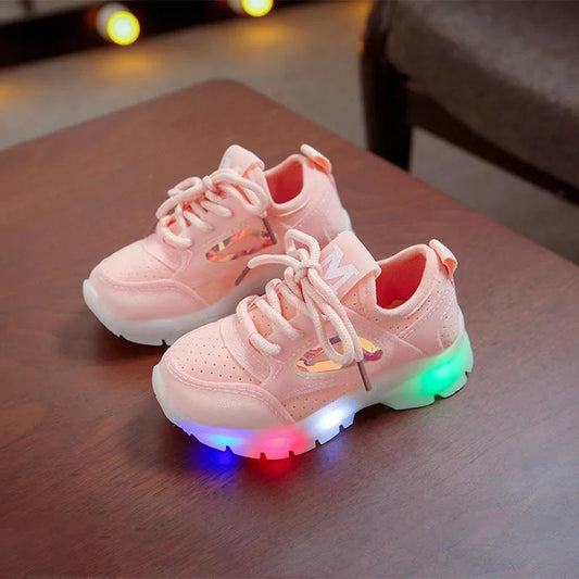 Size 21-30 Children LED Sneakers with Light Up Sole Baby Led Luminous Shoes for Girls /Glowing Lighted Shoes for Kids Boys