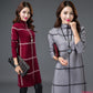 Autumn Winter Plaid Turtleneck Sweater Women Long Thick Pullover Sweater Dress All-match Bottoming Shirt Jumper Top