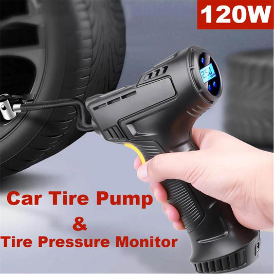 Car Tire Pump & Tire Pressure Monitor Smart Digital Displays Rechargeable Tire Inflator Equipment Auto Air Pump 120W