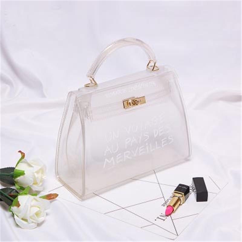 Bags For Women 2019 Clear Transparent Pvc Bag Jelly Shoulder Bag Beach Letter Candy Women Cro