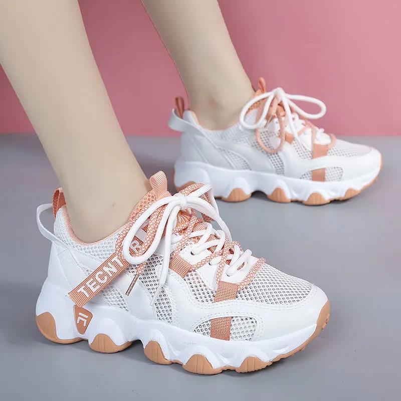 Spring and Summer All-match Lightweight Ladies Mesh Breathable Dad Shoes Sports Casual Women's Shoes