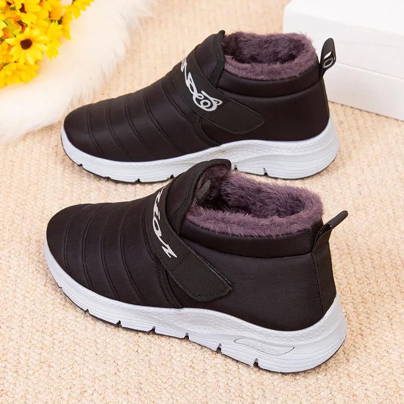 Cotton Shoes Women's Winter Plus Velvet Thickened Warmth Soft-soled Cotton Boots Waterproof