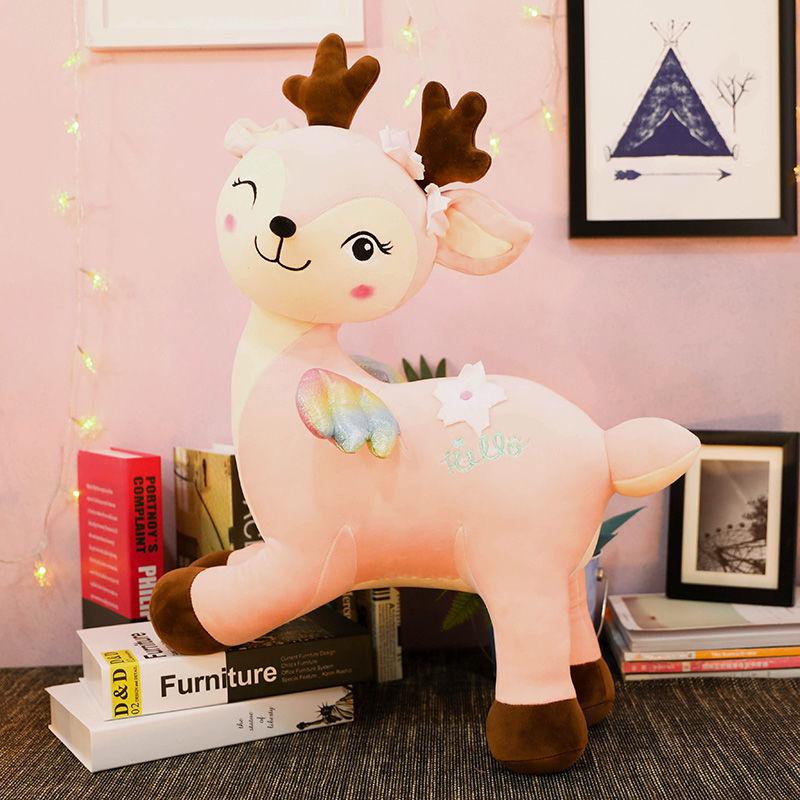 Cute Sika Deer Plush Doll Soft Angel Fawn Plush Toy Pillow Lovely Kids Birthday Gifts