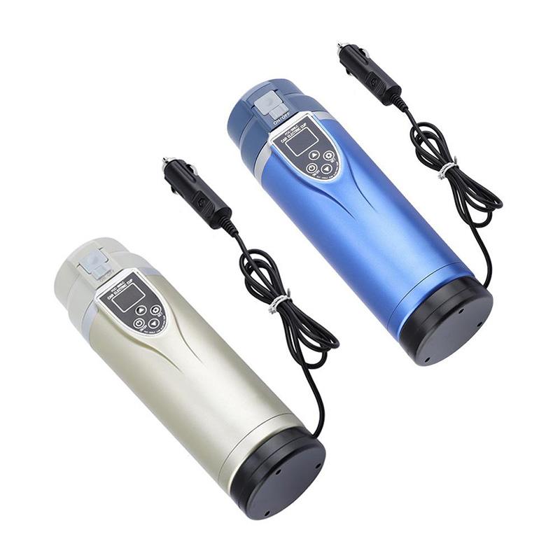 2 Pcs Digital Display Car Heating Cup Stainless Steel Electric Heating Water Cup for Making Coffee Milk and Tea