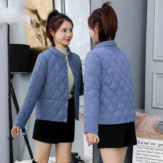 Cotton-padded Jacket Women's Winter Style Student Lightweight Cotton-padded Jacket Small Baseball Uniform Short Jacket