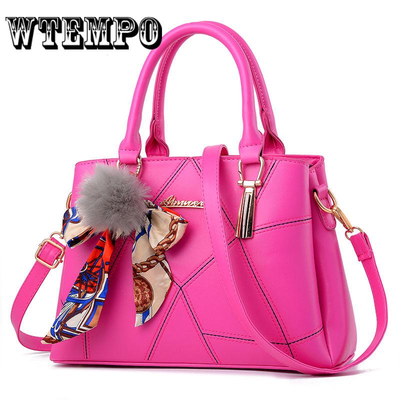 Handbags Bowknot Decoration Casual Women Shoulder Crossbody Handbags Leather Bags