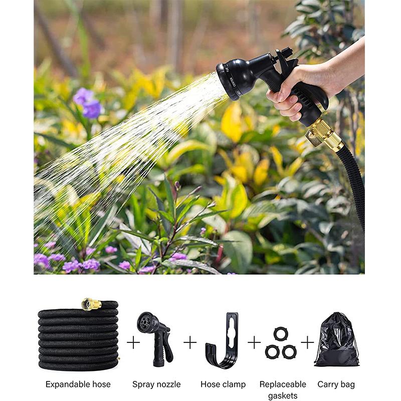 25FT-100FT High Quality Garden Watering Hose Magical Retractable Rubber Hose Lightweight Wearable Car Wash Hose Sprayer for Garden Watering