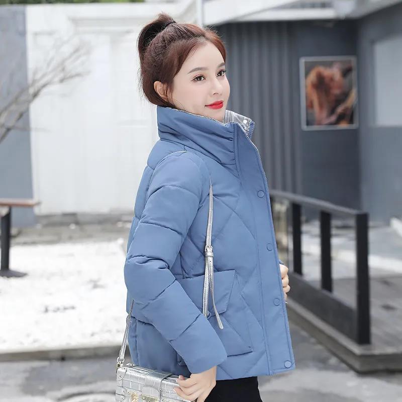 Winter Short Ladies Down Jacket Korean Fashion Loose Thick Cotton Stand Collar Jacket