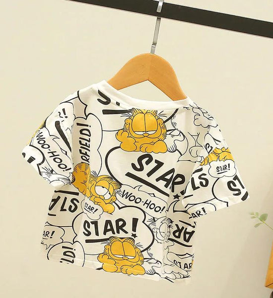 Children's T-shirt Full-print Short-sleeved Baby Children's Summer 2021 1-5 Boys Girls Tops Baby Half-sleeved Shirt