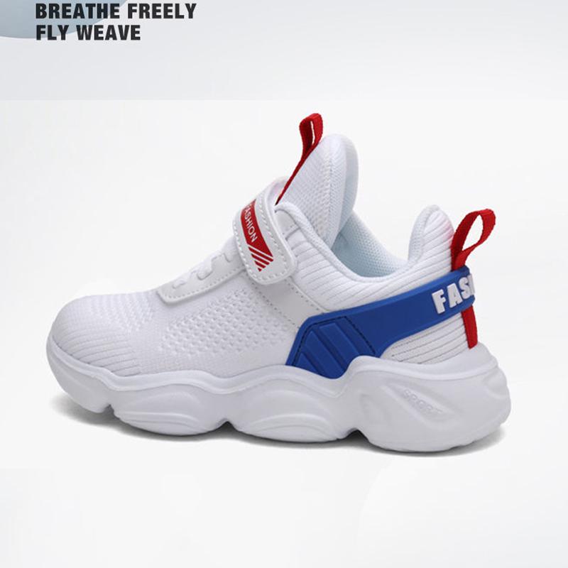 Children Sports Running Shoes CHILDREN'S Big BOY'S SNEAKERS Young STUDENT'S Mesh Fly Woven Breathable Shoes