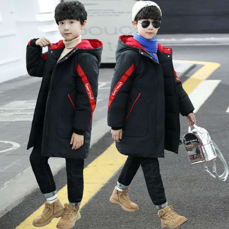 Boys Cotton-padded Winter Clothes Mid-length Thickening Children's Down Cotton-padded Jackets Big Boys' Jackets Children's Clothing