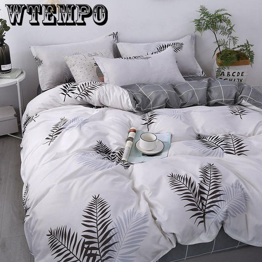 4pcs Bedding Household Items Set Four Sets of Comfortable Cotton Printed Twin/queen Size Quilt Cover