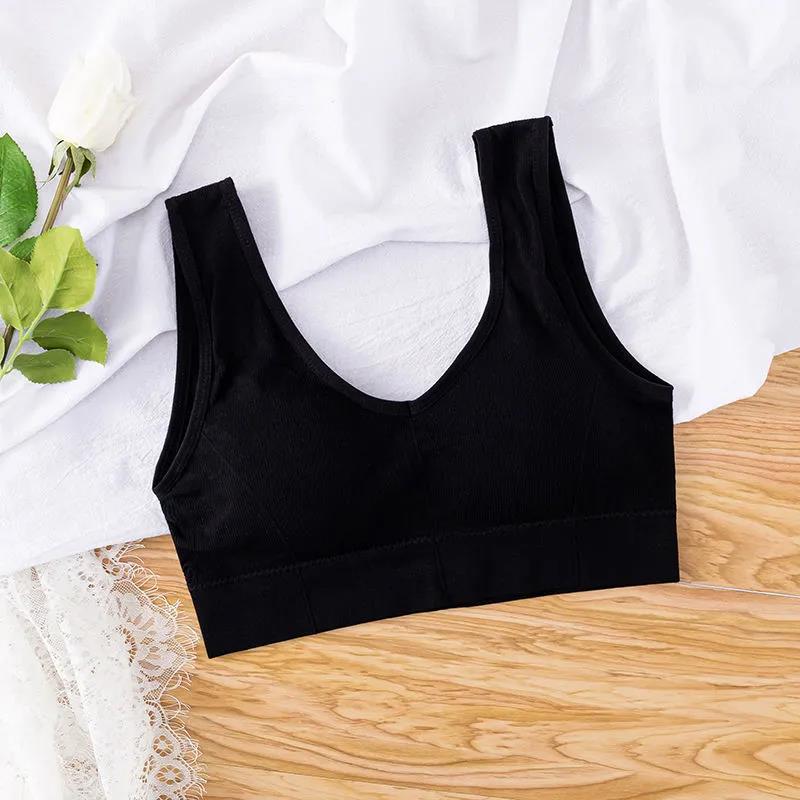 Korean Version of The Shock-proof Sling Gathered No Steel Ring Beautiful Back Elastic Skin-friendly Breathable Vest Type Women's Underwear Bra