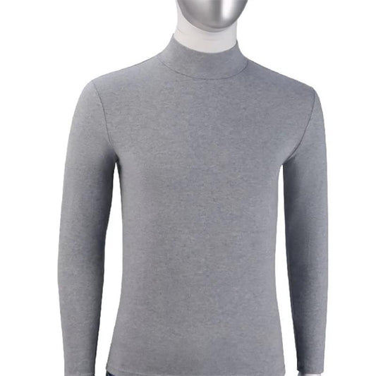 Thermal Underwear Men's Sweater Half-high Collar Autumn Clothes Slim Stretch Cotton Solid Color Cotton Sweater Middle Collar Bottoming Sweatshirts