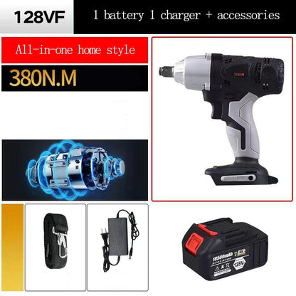 128VF/188VF/258VF High Power Industrial Electric Drill Large Capacity Lithium Battery Auto Repair Motor Electric Wrench 11 Styles Optional