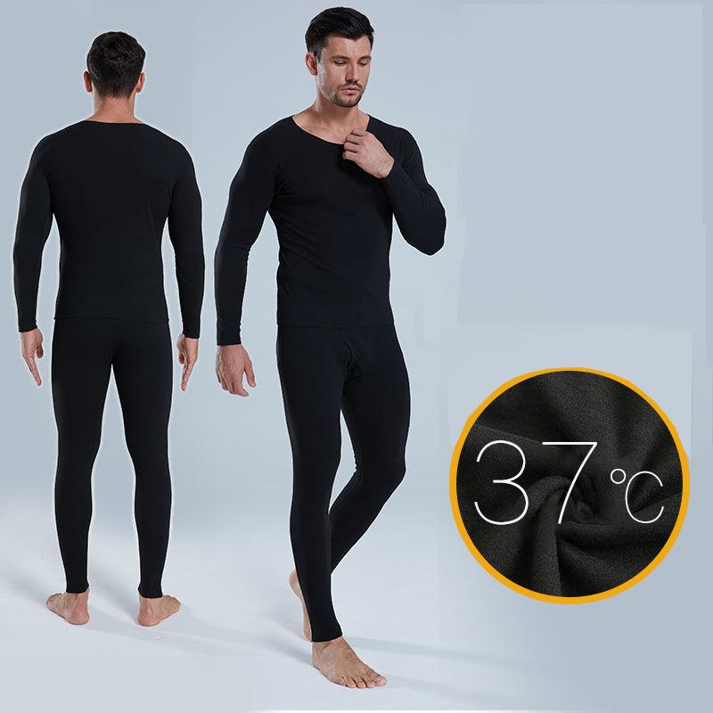 Men Winter Thermal Underwear V-neck Male Autumn Tight Suit Thicken Windproof Long Sleeve High Elasticity Tracksuit Wearable Versatile Spring Pajamas