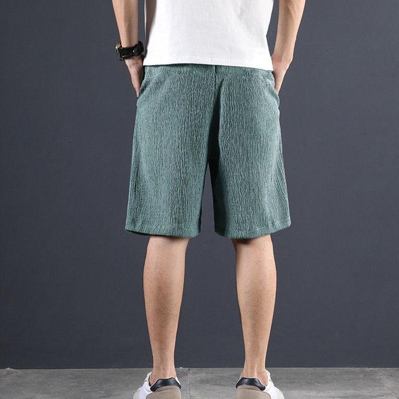 Ice silk cool five-point pants men's summer ultra-thin sweat-absorbing quick-drying breathable loose casual pants wild beach shorts