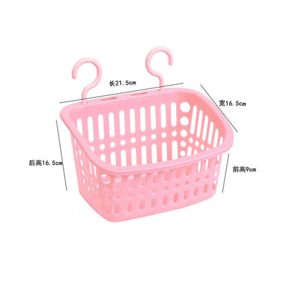 Wall Bathroom Shelf Storage Basket Kitchen Bedroom Dormitory Bathroom Plastic Storage Baskets